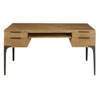 escritorio industrial de mango macizo y metal de 155 cm
