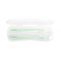 cucharas de silicona con estuche 2unds menta