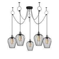 lampara de techo tel-6691 negro metal diametro 120x130 cm