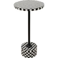 mesa auxiliar negra y blanca con acero negro o25c