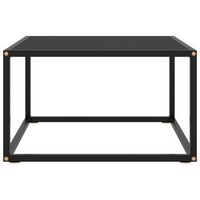 mesa de centrormesa auxiliarrmesita de centro negra con vidrio negro 60x60x35 cm