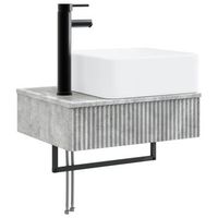 lavabo de lavado montado en la pared gris hormigon vidaxl