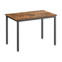 mesa de comedor industrial de madera y acero salon cocina - marron