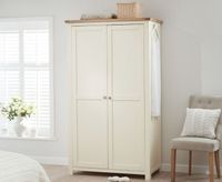 somerset oak and cream two door wardrobe