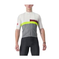 maillot castelli a blocco manga corta blanco gris talla m
