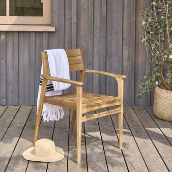 Sillón De Jardín De Madera De Teca Maciza De 82 Cm