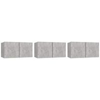 muebles de salon colgantes 3 unidades gris hormigon 60x30x30 cm vidaxl
