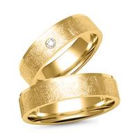 alianzas 14 quilates oro amarillo con diamante