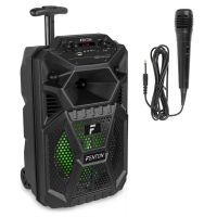altavoces fenton karaoke portatiles bluetooth 50w con bateria y luces led