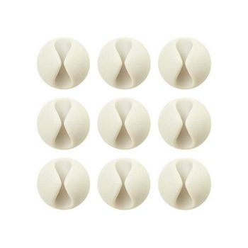 Bluelounge CableDrop Mini Pack 9 Organizadores de Cables Blancos
