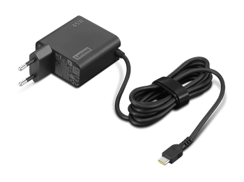 Cargador para portátil - Lenovo 65W USB-C Adaptador de Pared, EU Pin, 100-240V, Negro