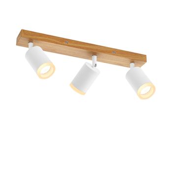 Herring - foco de techo de madera, color blanco, 41 cm, 3 luces, gu10