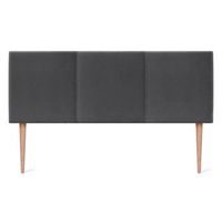 cabecero de terciopelo liso con tres paneles 135x105cm con patas camas 120135 - gris oscuro
