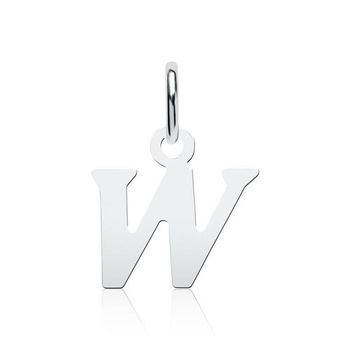 Colgante letra W de plata 925