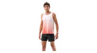 camiseta de tirantes compressport performance roja blanca para hombre