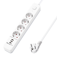 aigostar regleta alargador de 4 enchufes con cable de 15 metros e interruptor de 3 usb
