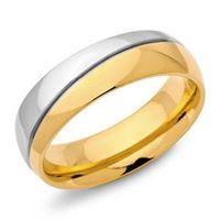anillo de acero inoxidable chapado en oro de 6 mm de ancho