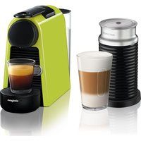 nespresso by magimix essenza mini coffee machine with aeroccino - lime green lime