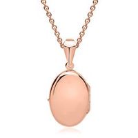 cadena con medallon ovalado chapado en oro rosa