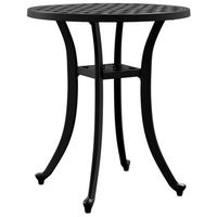 mesa de jardin  mesa de exterior aluminio fundido negro o48x53 cm