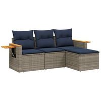 set de sofas de jardin 4 pzas con cojines ratan sintetico gris cfw474195