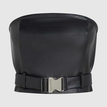 Karl Lagerfeld Blusa Klj Faux Leather Top para mujer