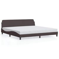 estructura de cama dover tela marron oscuro 200x200 cm vidaxl