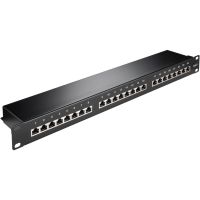 panel de parcheo goobay 93048 24 puertos cat6 1u rack negro