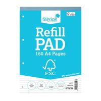 silvine fsc a4 refill pad feint ruled 4hp 80 sheet pk5
