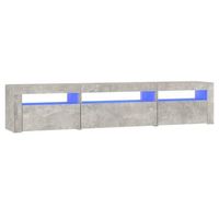mueble de tv con luces led gris hormigon 195x35x40 cm vidaxl