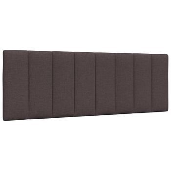 Cabecero De Cama Acolchado Hanko Tela Marrón Oscuro 140 Cm Vidaxl