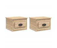 vidaxl mesita de noche de pared 2 uds color roble sonoma 415x36x28 cm