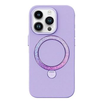 Funda para móvil Joyroom PN-15L4 Dancing Circle Silicona púrpura con MagSafe para iPhone 15 Pro Max