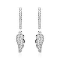 pendientes aleta alas de plata 925 con circonita cubica