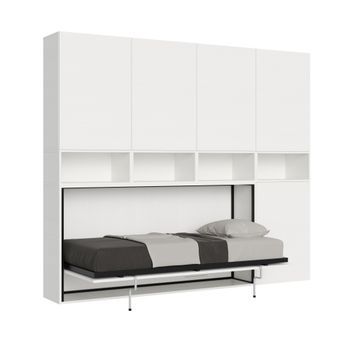 Cama Abatible Individual Horizontal Kando Composición C Fresno Blanco