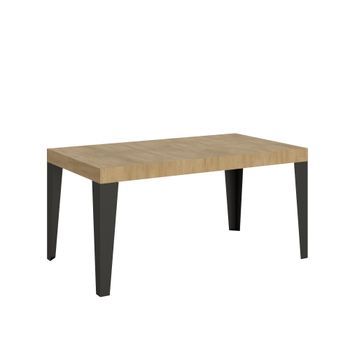 Mesa Extensible 90x160/420 Cm Flame Roble Natural Estructura Antracita