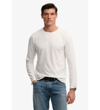 Superdry para hombre. M6010955A Camiseta Classic blanco (M), Casual, Algodón, Manga larga