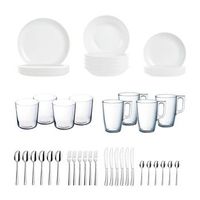44 piezas - 4 personas luminarc apartamento - blanco apto microondas
