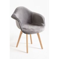 pack 4 sillas belu terciopelo de terciopelo 834843 cm - gris claro