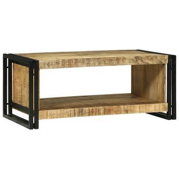 Mesa De Café Marrón 90 X 50 X 38 Cm Madera De Mango Maciza Vidaxl