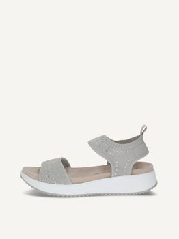 CAPRICE Sandal, grey, made of Textiles without heel, Size 41