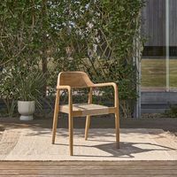 sillon de jardin de teca maciza y cuerda