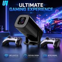 proyector de juegos portatil linglan u1 200 lumenes 8k hd android wifi de doble banda bt multifuncion equipo de cine en casa inteligente