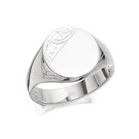 Silver Heavy Oval Signet Ring - F4967-U