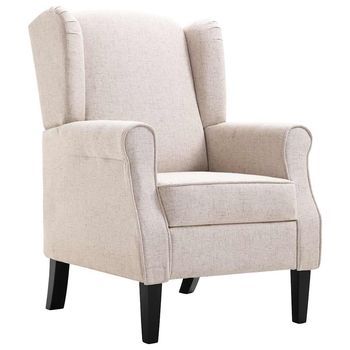 Sillón De Salón | Silla | Sillón De Tela Beige
