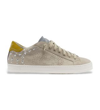 P448 para mujer. F25JOHN147 Zapatillas John Stargaze beige (37), Piel, Plano, Cordones, Casual