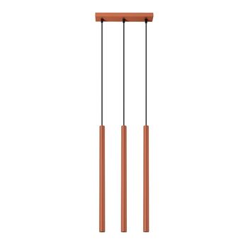 Lámpara colgante vacu rojo, 3 luces
