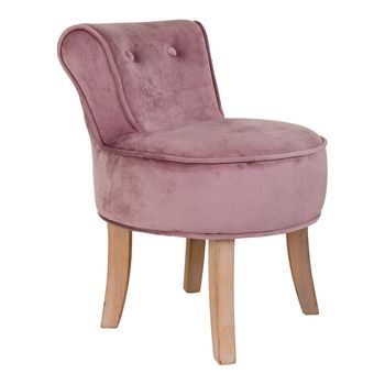 Banqueta De Madera Tapizada Rosa 45x46x36/58