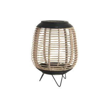 Portavela Bambu Cristal 32x32x43 Natural Marron
