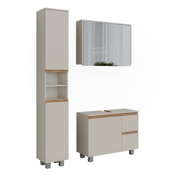 Juego De Muebles De Baño De 3 Piezas J-shape 3 Partes Vicco